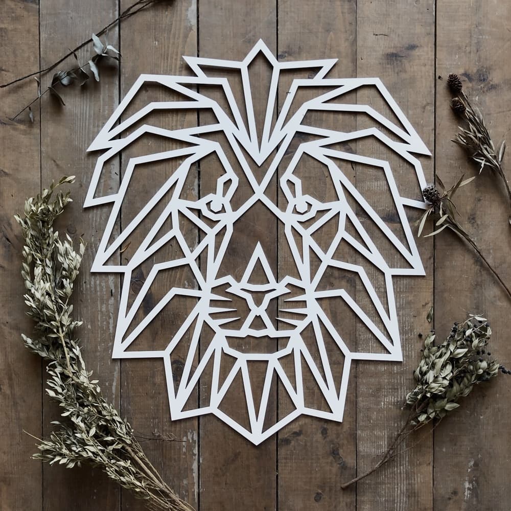 Geometric Lion Head Laser Cut Vector File