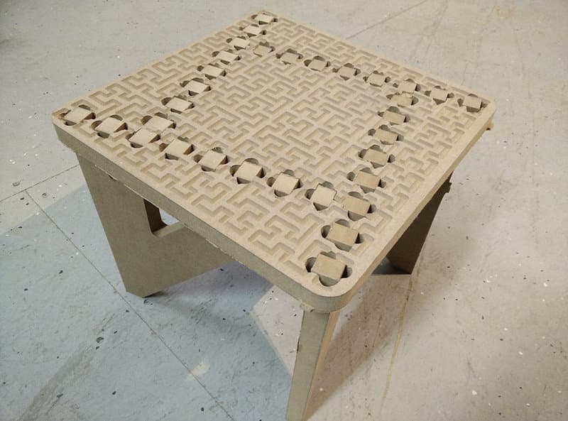 Geometric Maze Stool CNC Vector File for Laser Cutting