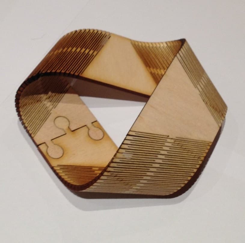Geometric Moebius Strip 3D Puzzle Vector DXF File