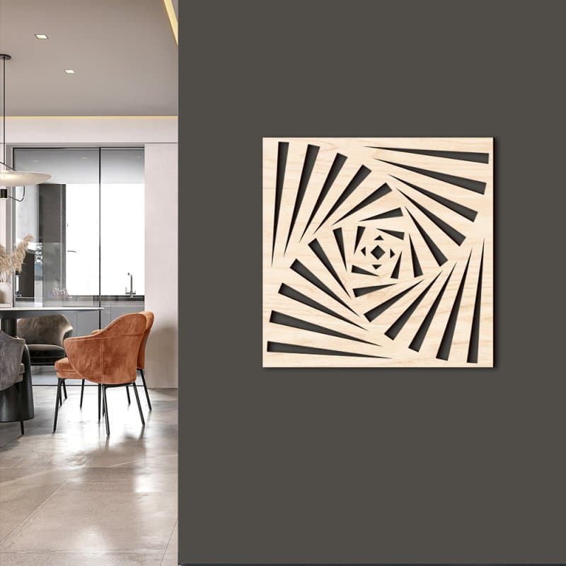 Arte de Pared Geométrica Ilusión Óptica Archivo Láser DXF SVG