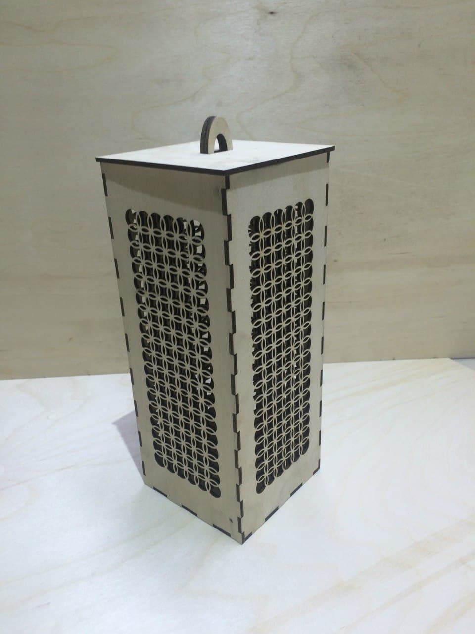 Geometric Pattern Laser Cut Lamp Box Vector File