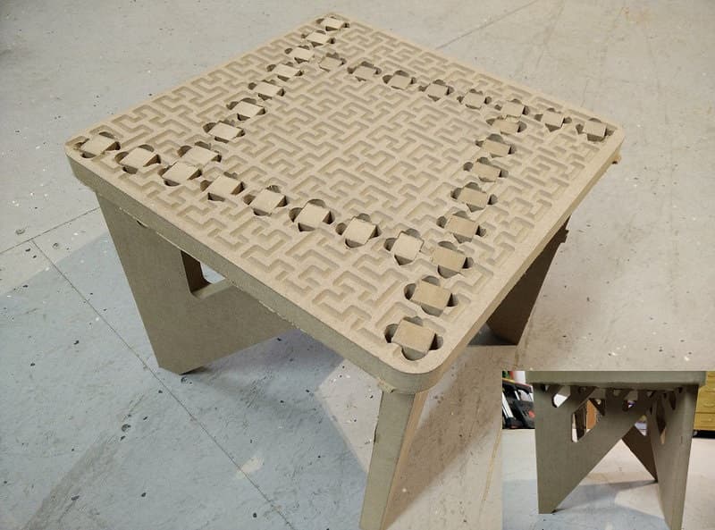 Geometric Pattern Stool CNC Project - Free DXF File
