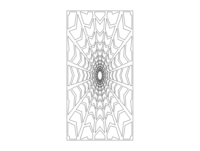 Geometric Spider Web Room Divider Vector DXF File