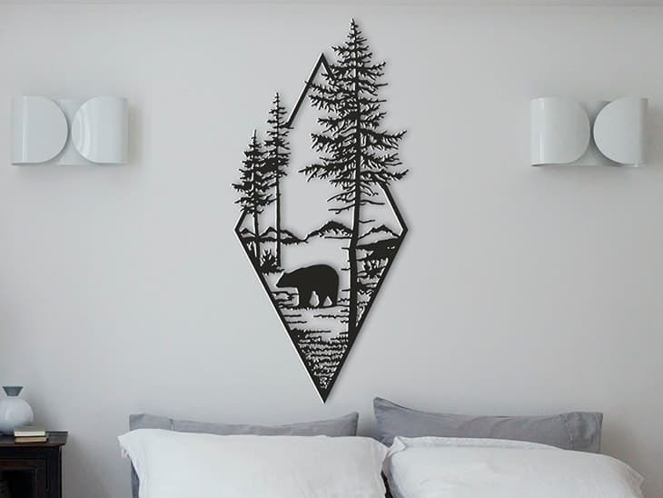 Geometric Wilderness Bear Wall Art DXF Laser Cut Pattern