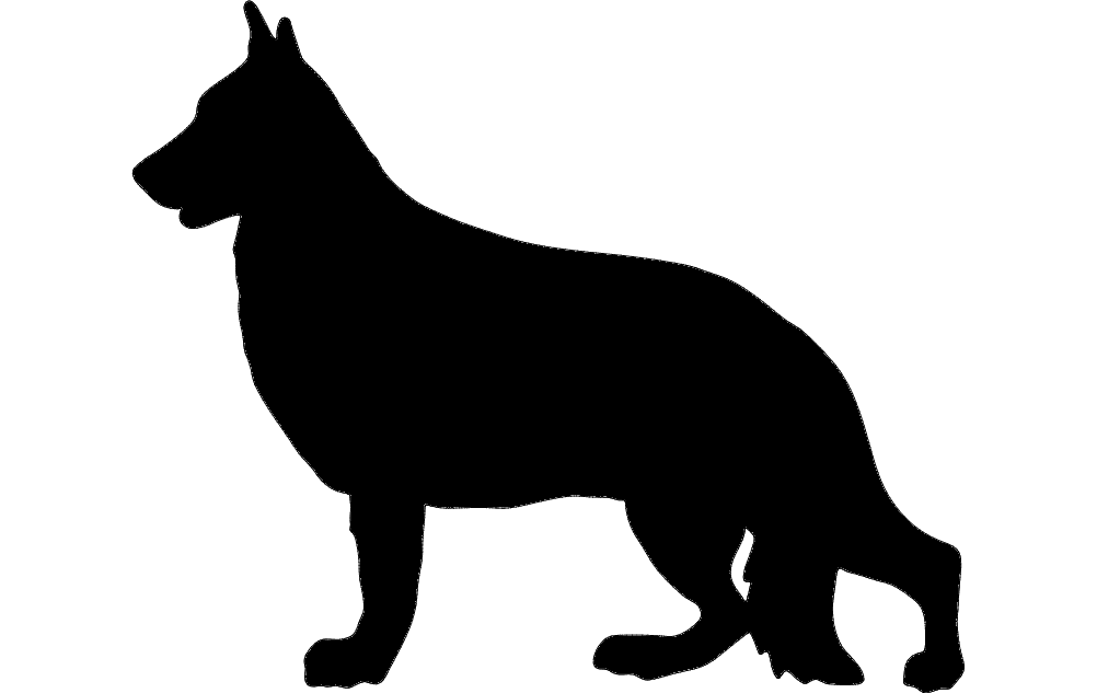 German Shepherd Silhouette Vector File for CNC Laser Cutting