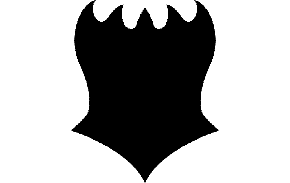 Gothic Shield Bat Emblem Vector Template (DXF)