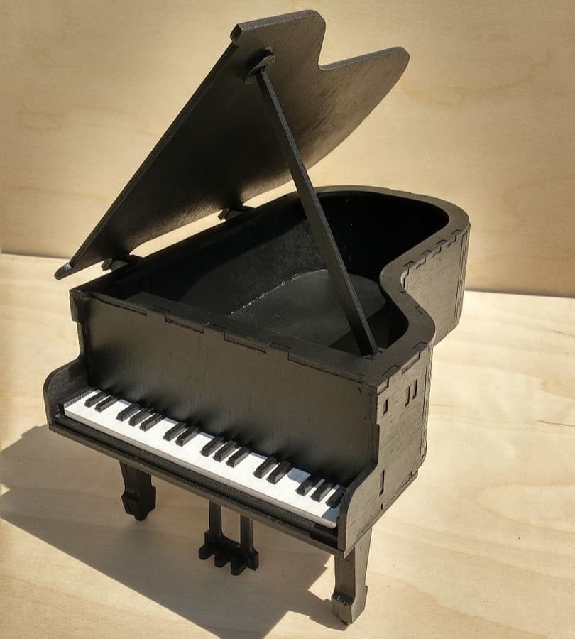 Grand Piano Keepsake Box Laser Cut Vector File