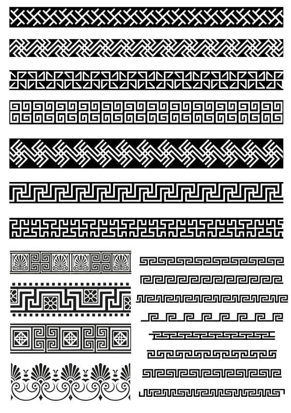 Greek Key and Classical Border Patterns Vector Set