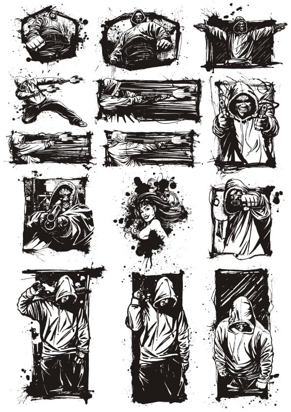Gritty Urban Street Fighter Vector Collection for CNC