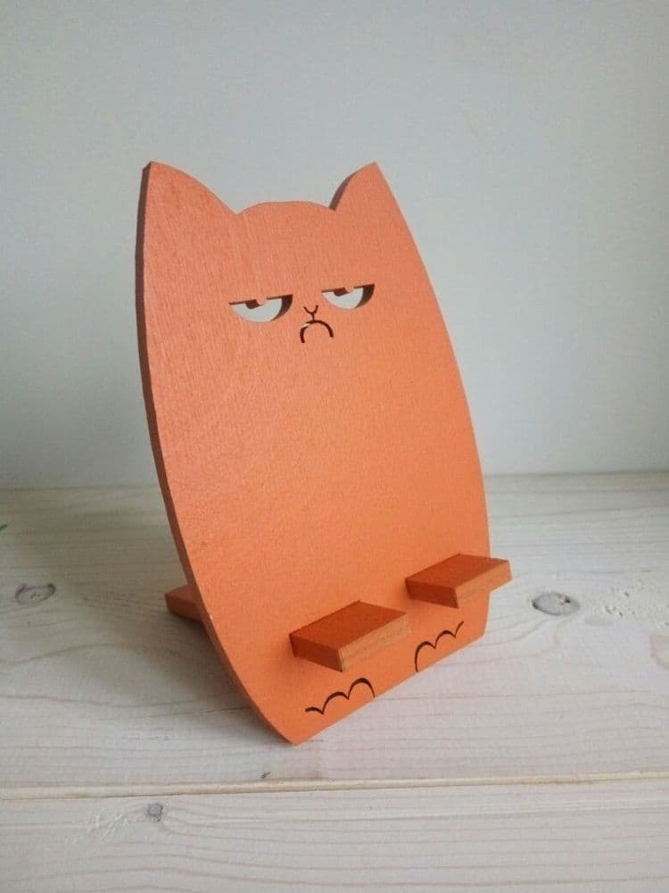 Grumpy Cat Phone Stand Laser Cut File Vector