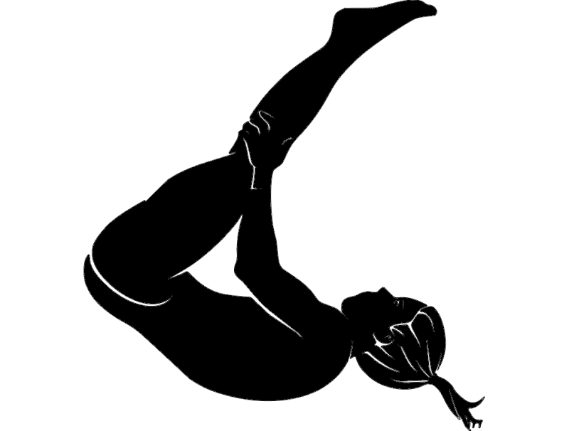 Gymnast Performing Tuck Jump Vector Silhouette DXF