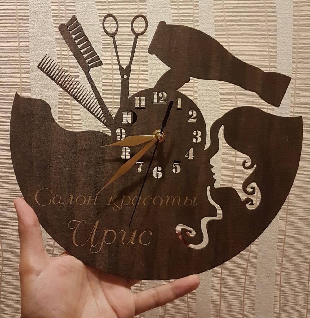Hair Salon Wall Clock Laser Cut Vector File