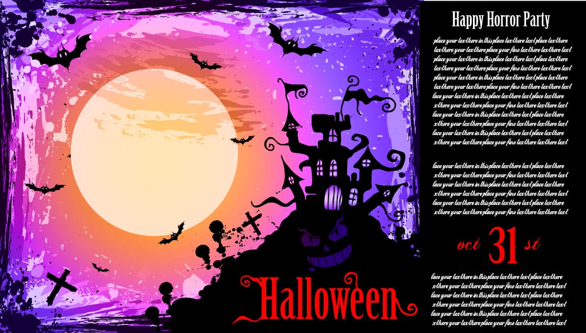 Halloween Party Flyer Template Vector Design (EPS)