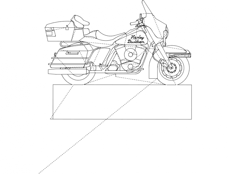 Harley Davidson Touring Motorcycle DXF Vector File for Laser Cutting