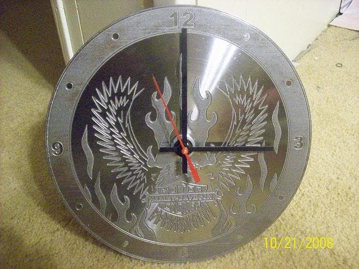 Harley Eagle Wall Clock DXF Vector File for CNC