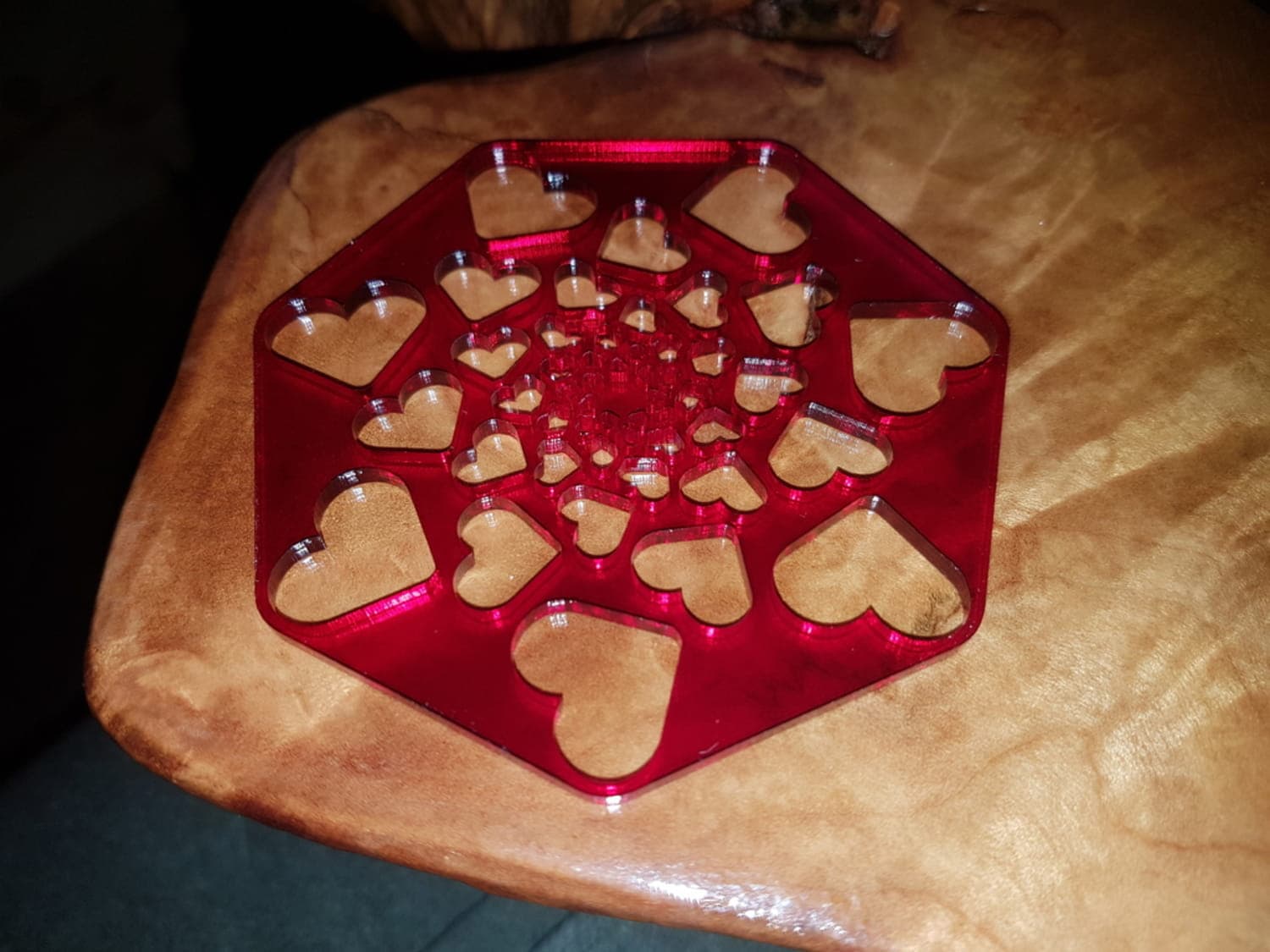 Heart Mandala Coaster Vector Design - Laser Cut SVG File