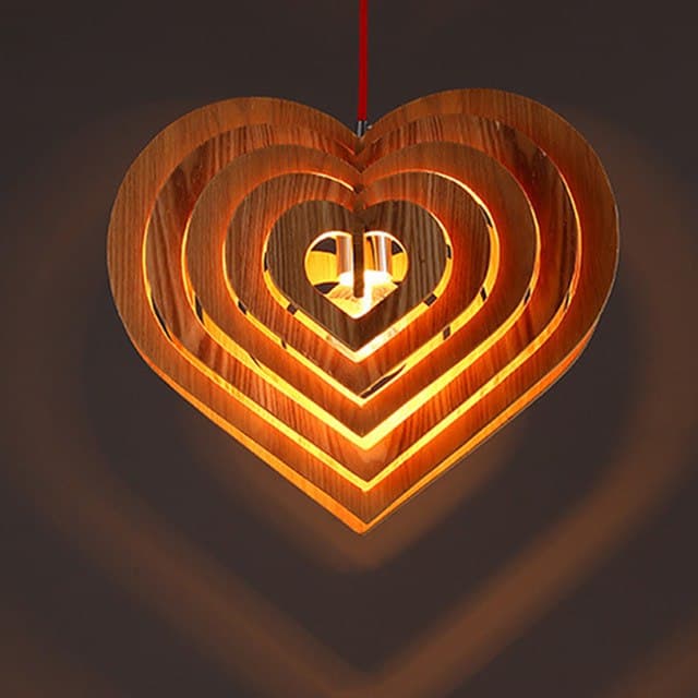 Heart Shaped Layered Pendant Lamp Vector Design