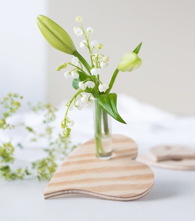 Heart Shaped Test Tube Vase Laser Cut Vector File