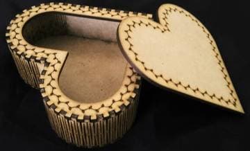 Heart Shaped Trinket Box Laser Cut Vector File (DXF)