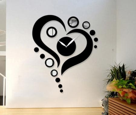 Heart Shaped Wall Clock Vector Design for Laser Cutting