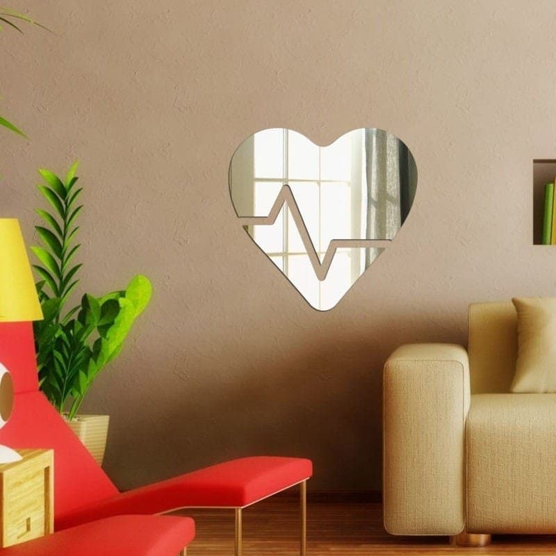 Heartbeat Heart Mirror Wall Decor Laser Cut Vector File