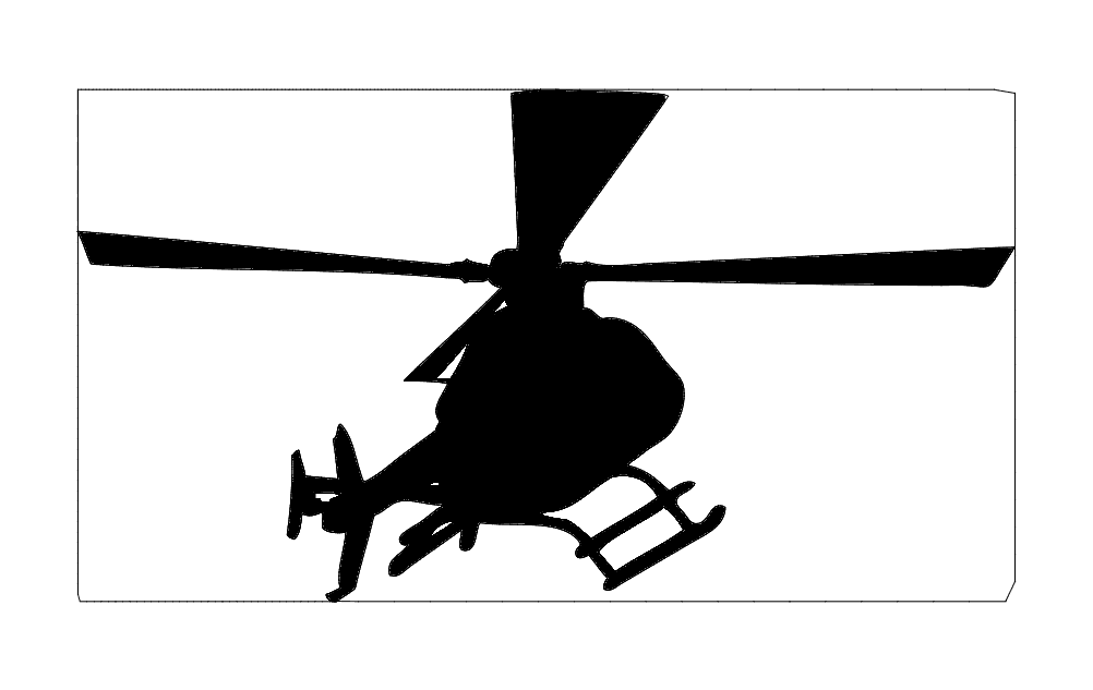 Helicopter Silhouette Vector File for Laser Cutting (DXF)