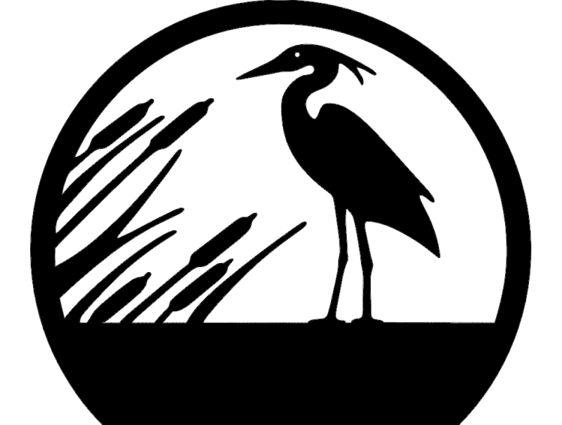 Heron in Reeds Vector Art Laser Cut File