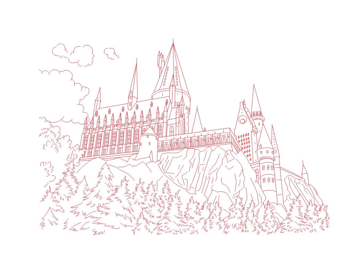 Hogwarts Castle Fantasy Landscape Laser Cut Vector File