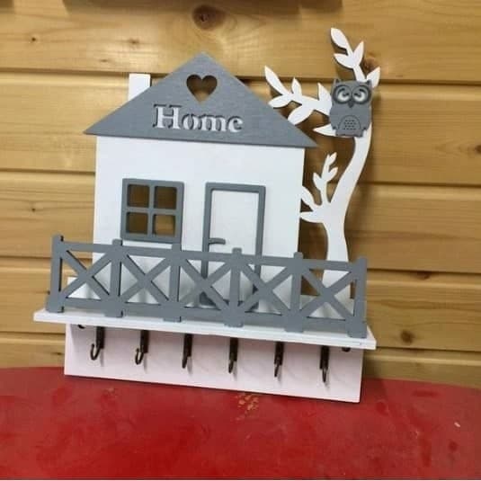 Home Sweet Home Key Holder Shelf Laser Cut Vector File (DXF)