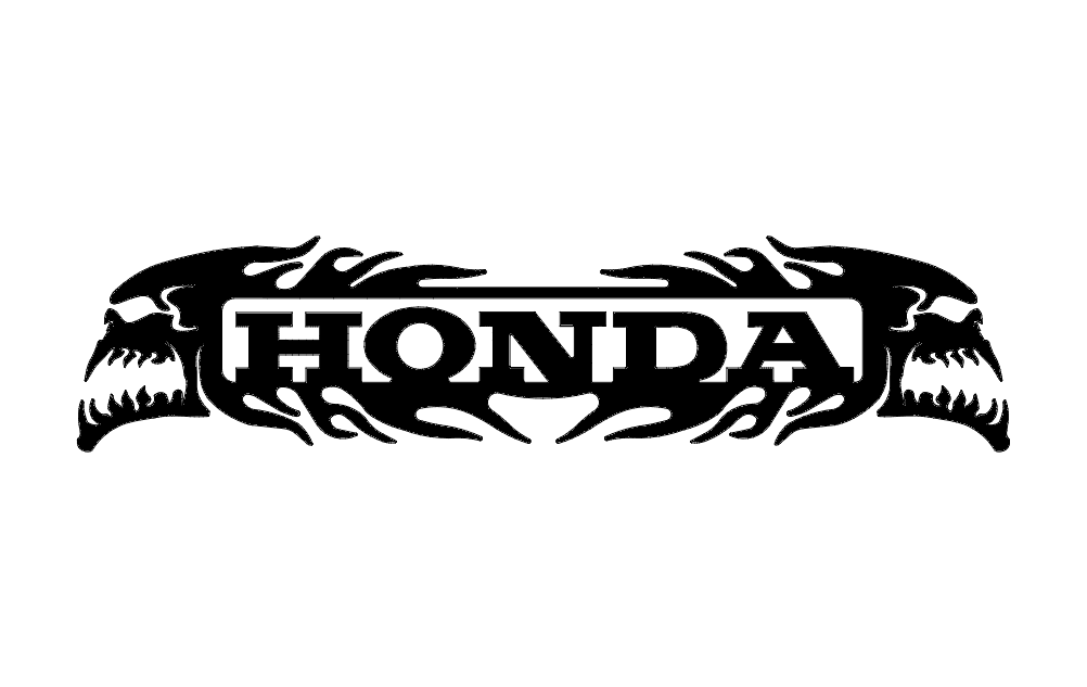 Honda Logo with Tribal Skulls Vector File for Laser Cutting