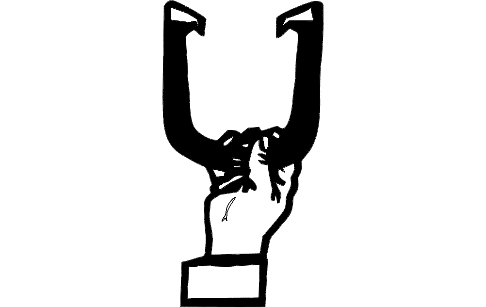 Horseshoe Holding Hand Vector Design for Laser Cutting DXF