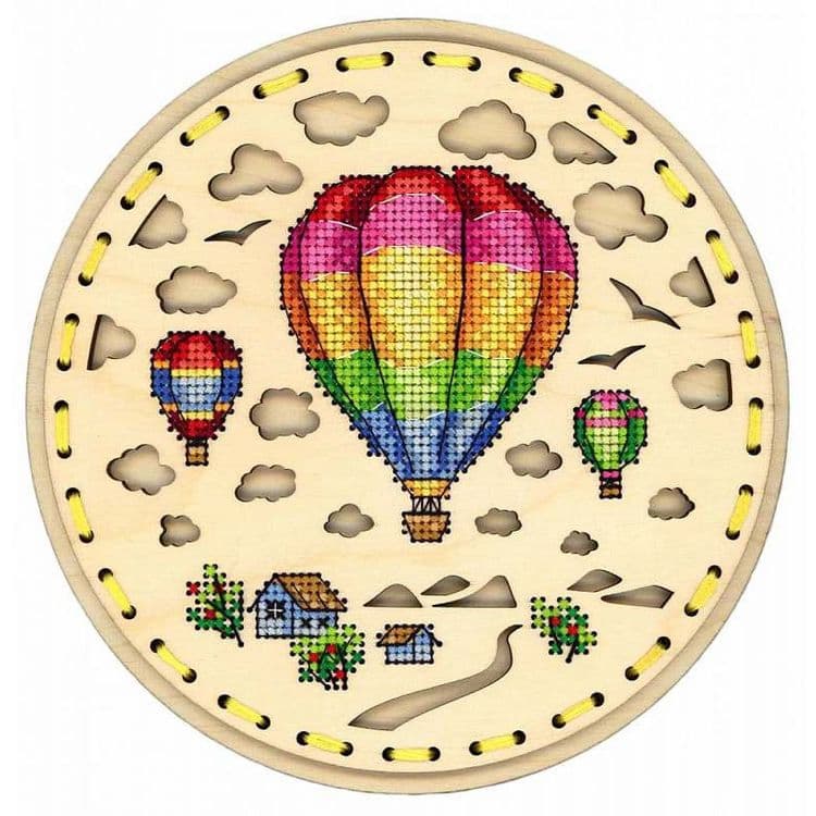 Hot Air Balloon Cross Stitch Laser Cut Pattern Vector File