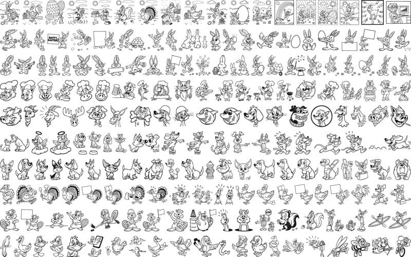 Huge Collection of Cartoon Animals Vector Pack for Laser Cutting
