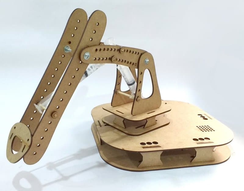 Hydraulic Robot Arm DIY Project - Free Vector Laser Cut File