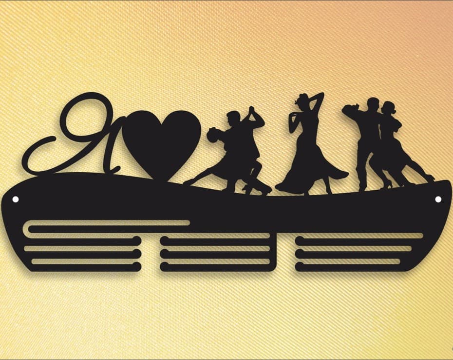 I Love Dancing Medal Hanger Vector for Laser Cutting (SVG, DXF)