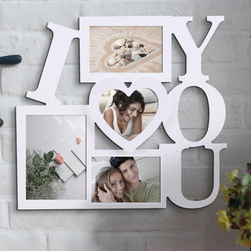 I Love You Photo Frame Collage Vector File for Laser Cutting