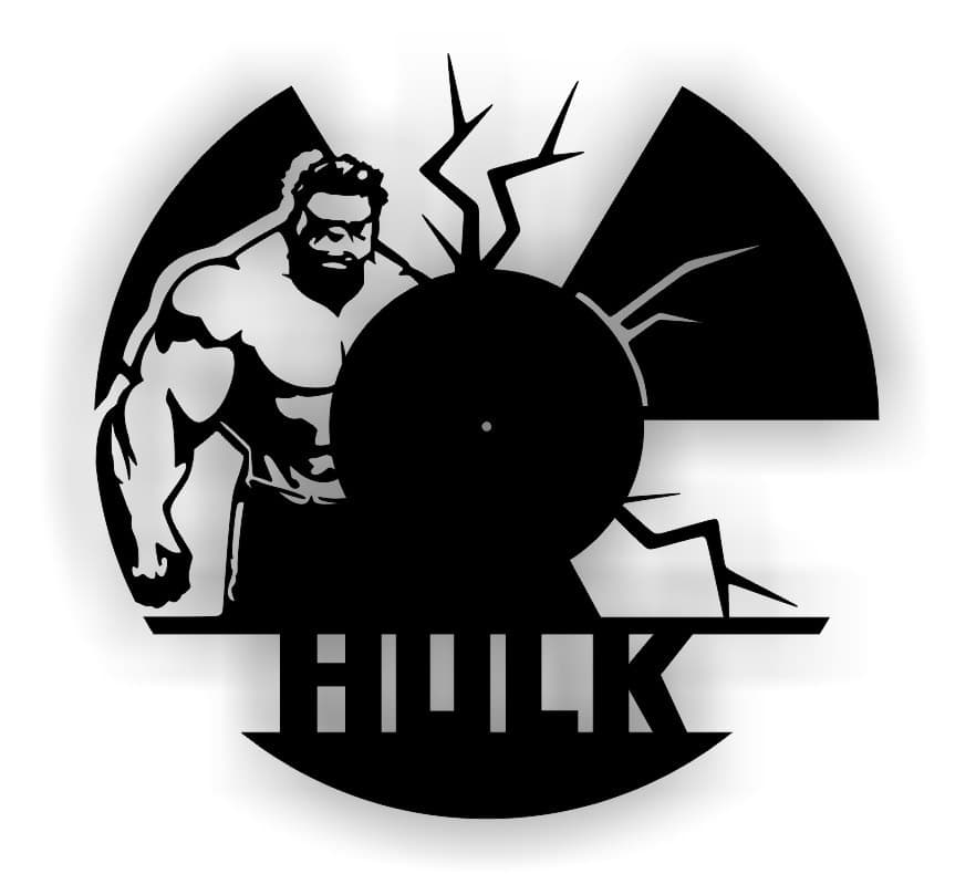 Incredible Hulk Vinyl Record Wall Clock DXF Vector Pattern