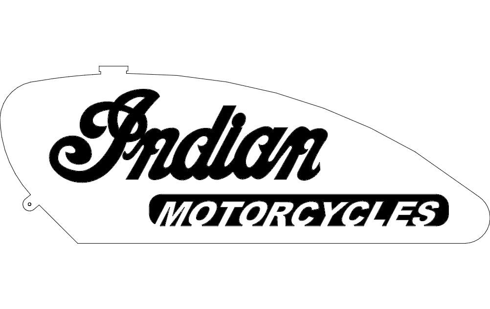 Indian Motorcycle Gas Tank Logo Vector File DXF for CNC