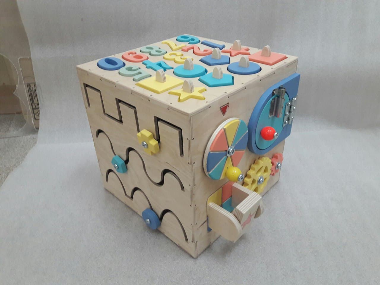 Interactive Busy Cube Educational Toy Vector for Laser Cutting