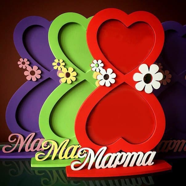 International Women's Day Number 8 Heart Frame Vector
