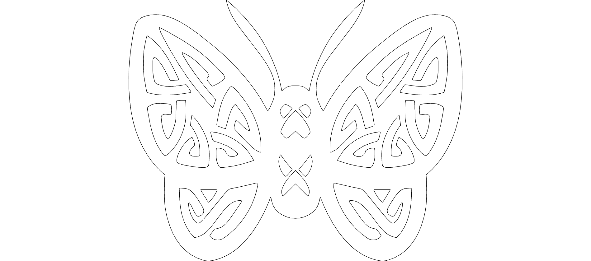 Intricate Celtic Butterfly Vector Design for Laser Cutting DXF