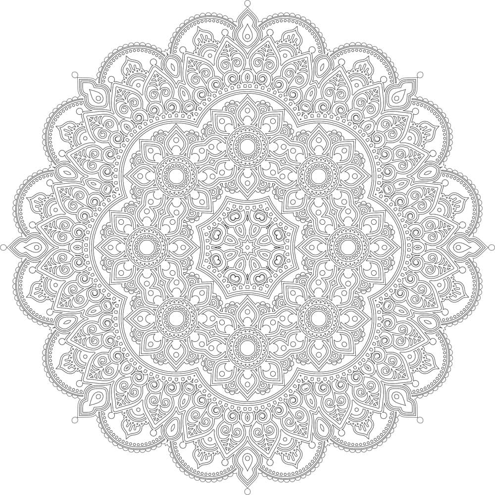 Intricate Floral Mandala Vector Design for Laser Cutting
