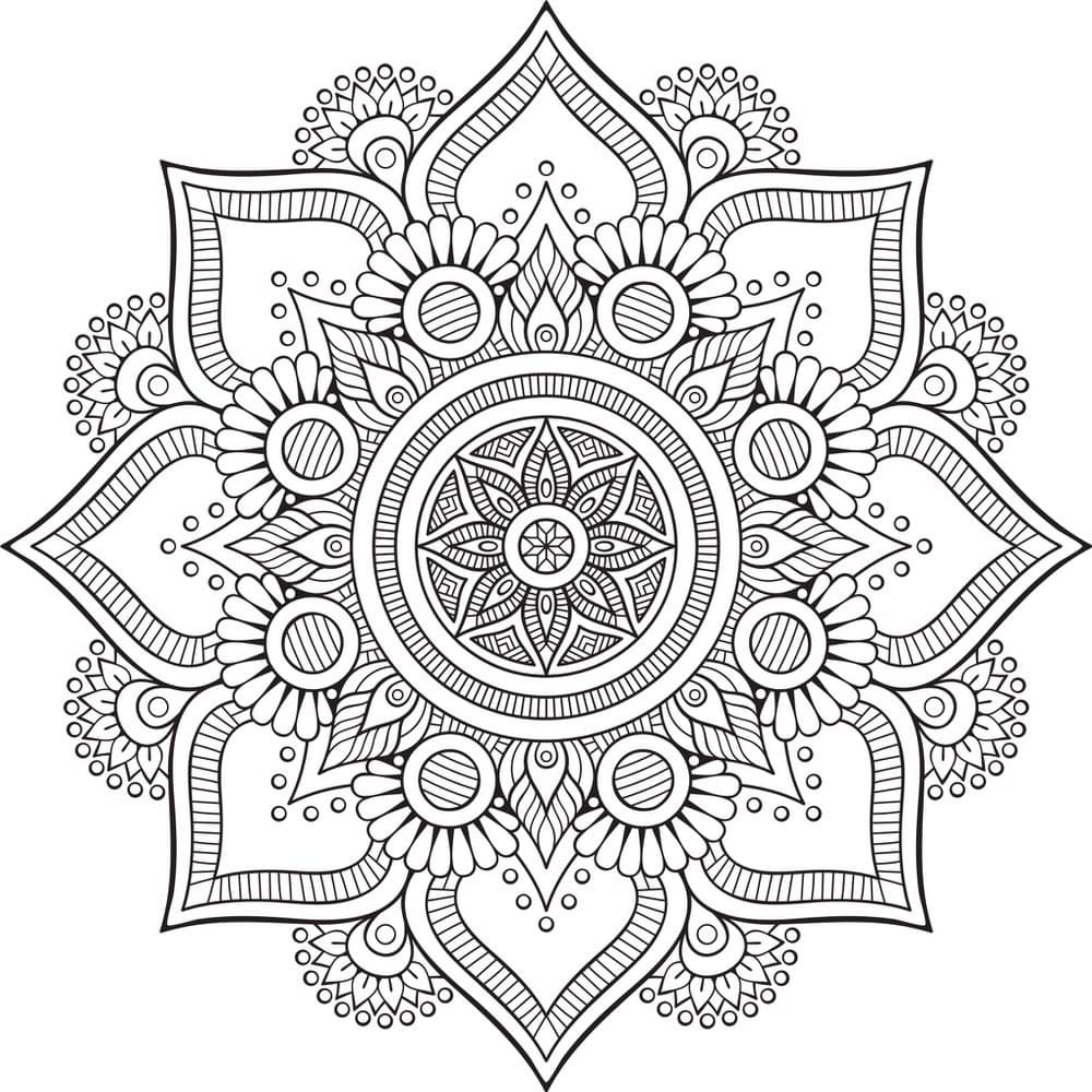 Diseño de Mandala Floral Intricado para Corte Láser
