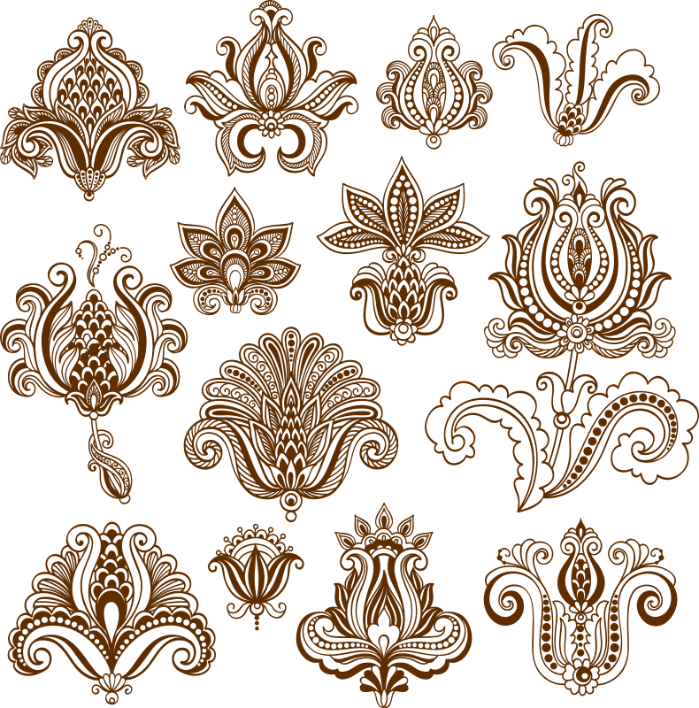 Intricate Floral Mehndi Patterns Vector Collection for Laser Cutting