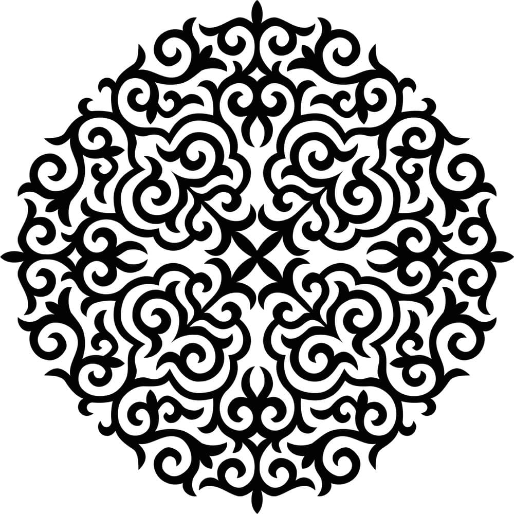 Intricate Ornamental Mandala Vector for Laser Cutting