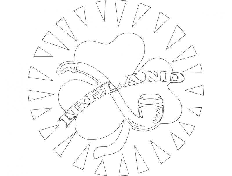 Irish Shamrock and Smoking Pipe Wall Art SVG DXF Template