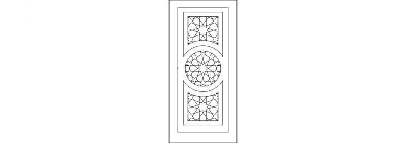 Islamic Geometric Door Panel Vector DXF Design