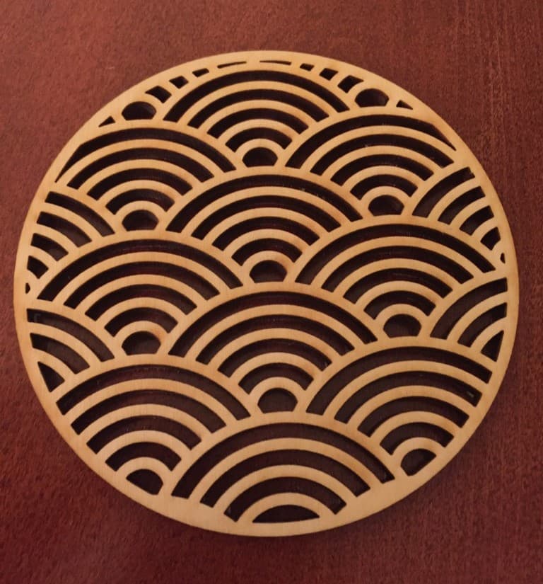 Japanese Seigaiha Waves Coaster Laser Cut SVG File
