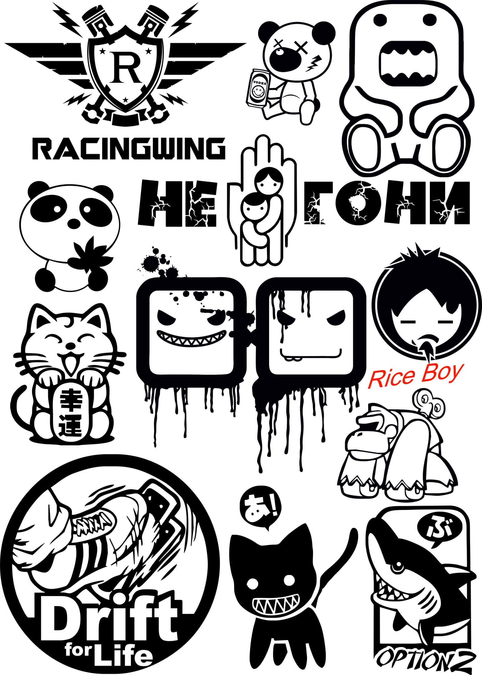 JDM Car Sticker Pack Vector Files for Laser Cutting