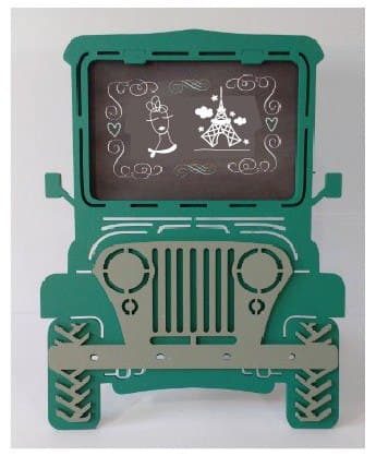 Jeep Car Picture Frame Laser Cut Vector File